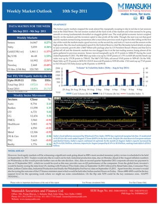 Weekly market outlook 10.09.11