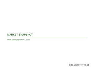 Weekly market snapshot nov 1, 2010