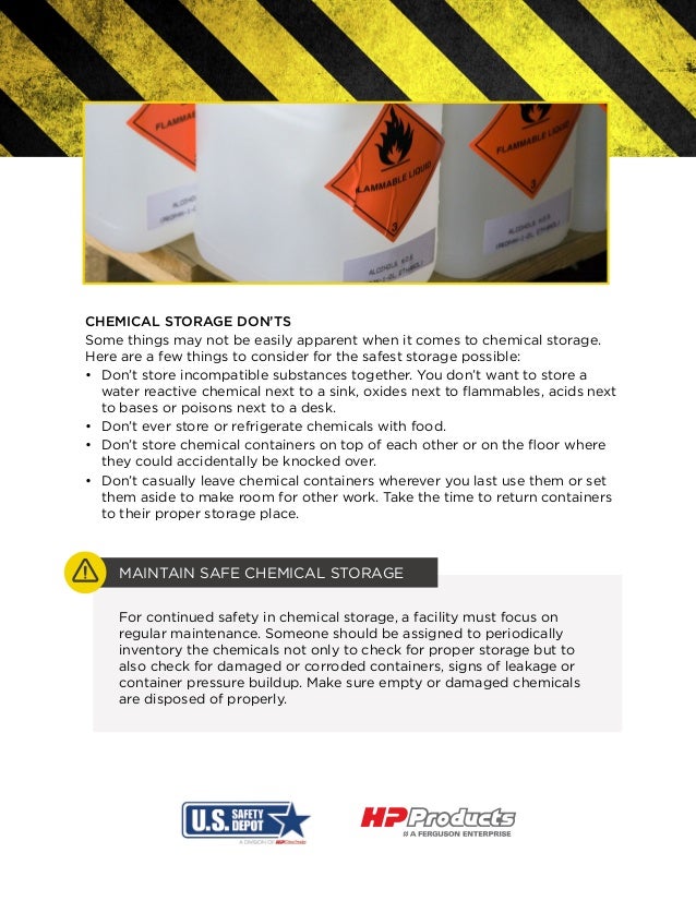 Weekly Safety Talk Chemical Storage