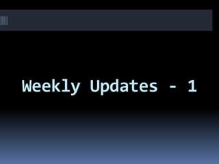 Weekly Updates - 1
 