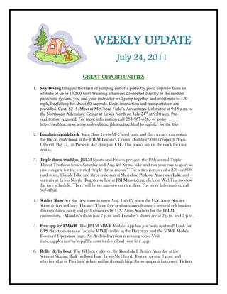 -247650-133350<br />WEEKLY UPDATE<br />July 24, 2011<br />GREAT OPPORTUNITIES<br />,[object Object]