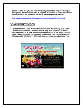 Wild Waves discounts:  Save cash off the gate price with military discount Wild Waves theme park tickets at Adventures Unlimited at JBLM McChord Field. Tickets cost $29 and are first-come, first-served while they last.  Call Adventures Unlimited at 982-2206/2303 for more information.