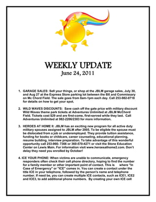 1824990-624840<br />WEEKLY UPDATE <br />June 24, 2011<br />,[object Object]