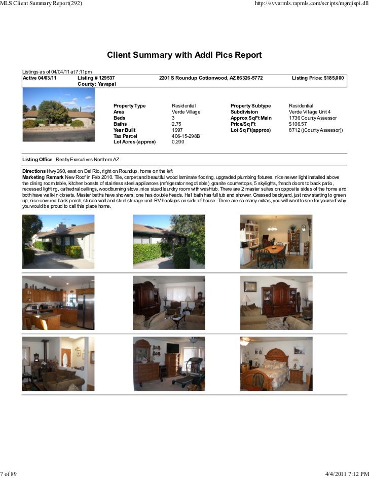 Weekly Verde Valley Real Estate Transaction Report