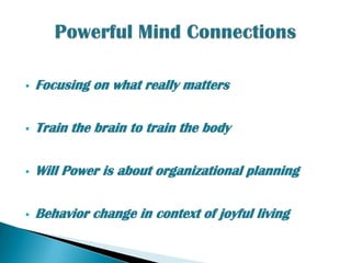  7 Powerful Mind ConnectionsProgress not perfection