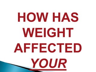 HOW HAS WEIGHT AFFECTED YOUR QUALITY  OF LIFE?