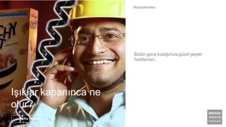 Bütün gece kulağınıza güzel şeyler
fısıldansın.
#socialmedia
Daha Fazlası
Işıklar kapanınca ne
olur?
 