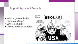 Implicit Argument Example
• What argument is this
cartoon making?
• Why is it implicit?
• Do you agree or disagree?
 