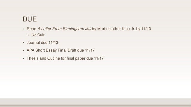 rhetorical analysis essay martin luther king letter from birmingham letter from birmingham jail analysis