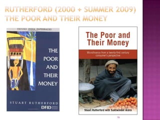 Focus is on building the dignity and success of clients7How Microfinance Is Different: Gifts vs LoansGrant ProgramsFunds used once