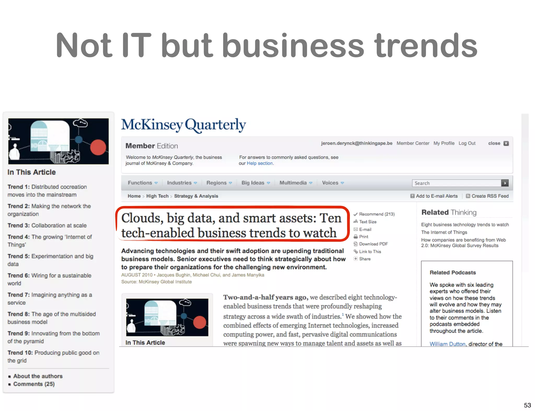 Not IT but business trends




                             53
 