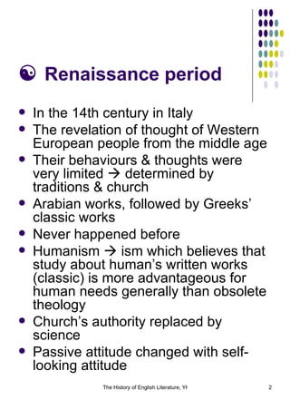 Week V Elizabethan Period Ppt