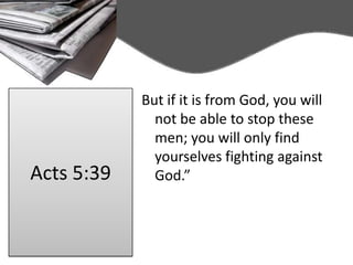 1. God will get us through the good and the bad2. There will always be opposition to God’s plan3. Sometimes that opposition comes from “God’s people”So why is any of this encouraging to us?
