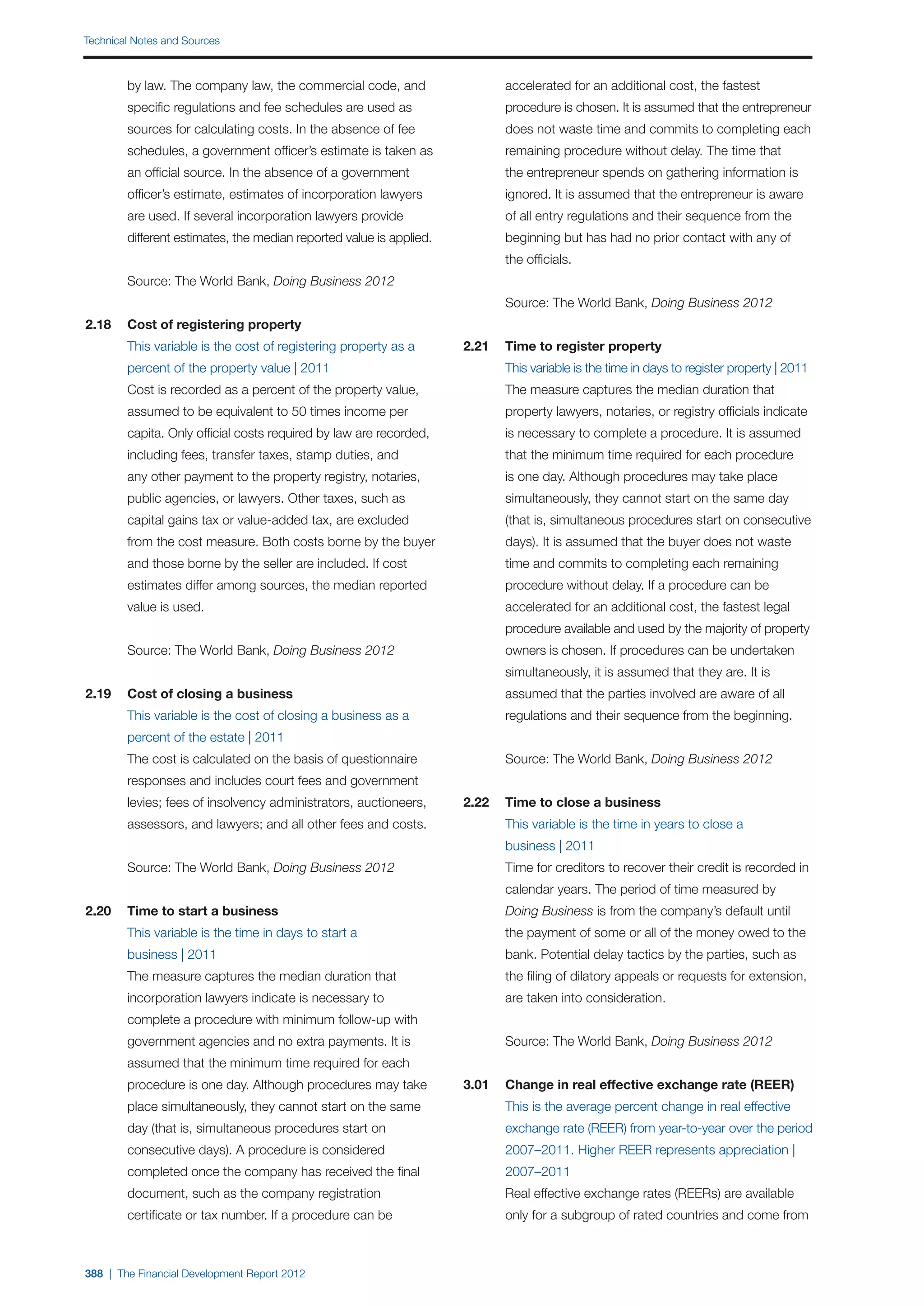  World Economic Forum,  'The Financial Development Report 2012'