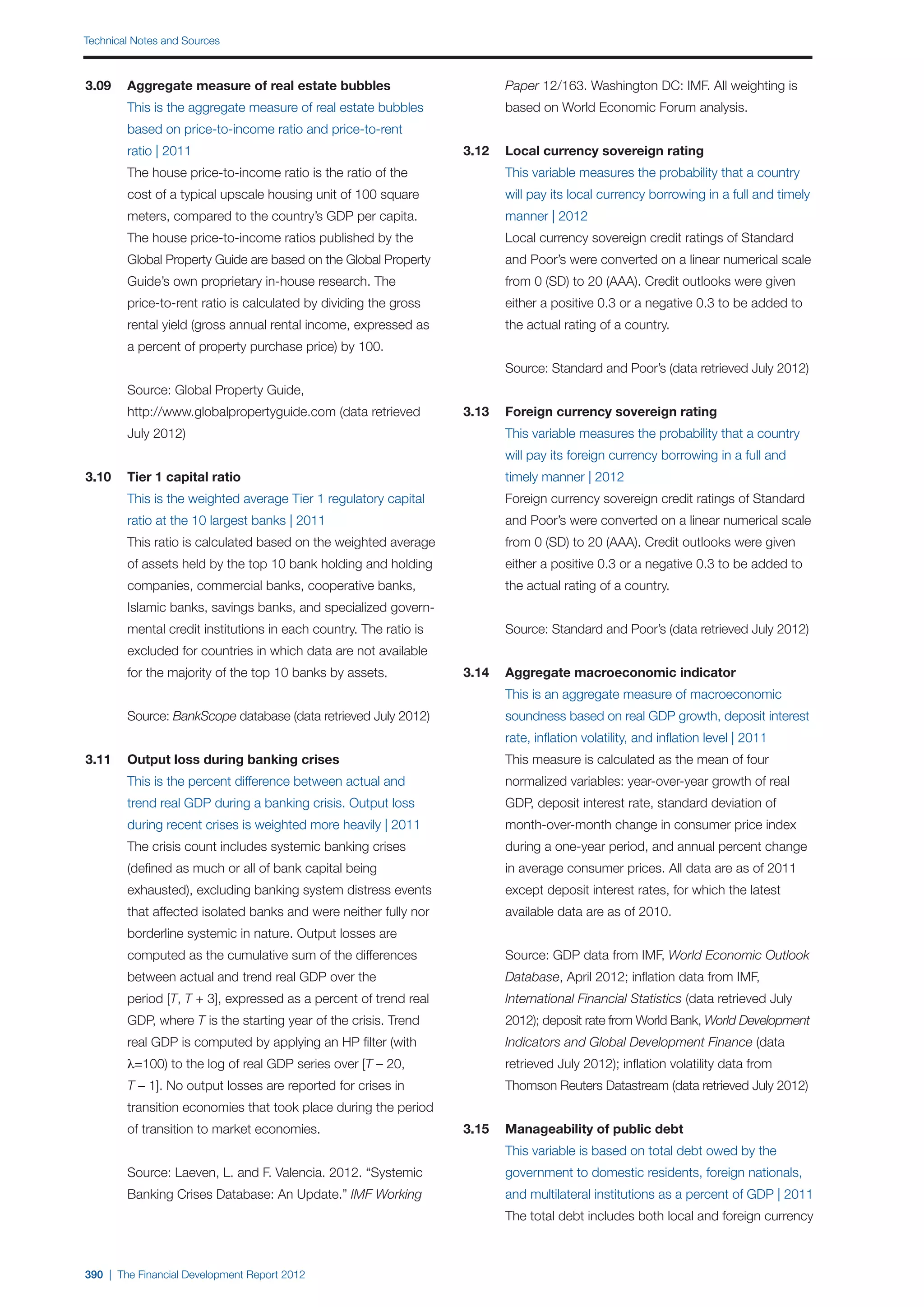  World Economic Forum,  'The Financial Development Report 2012'