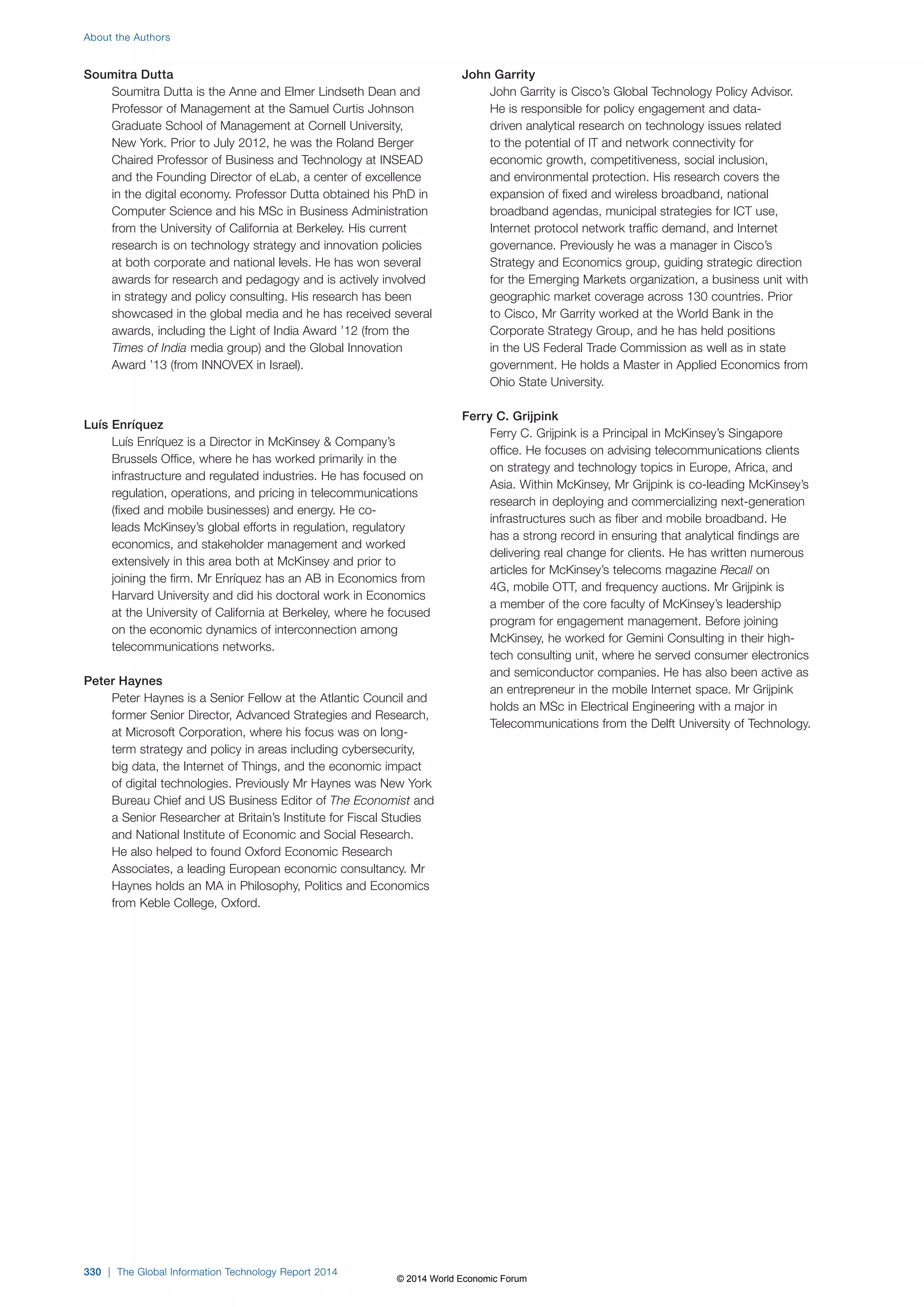 Wef global informationtechnology report 2014