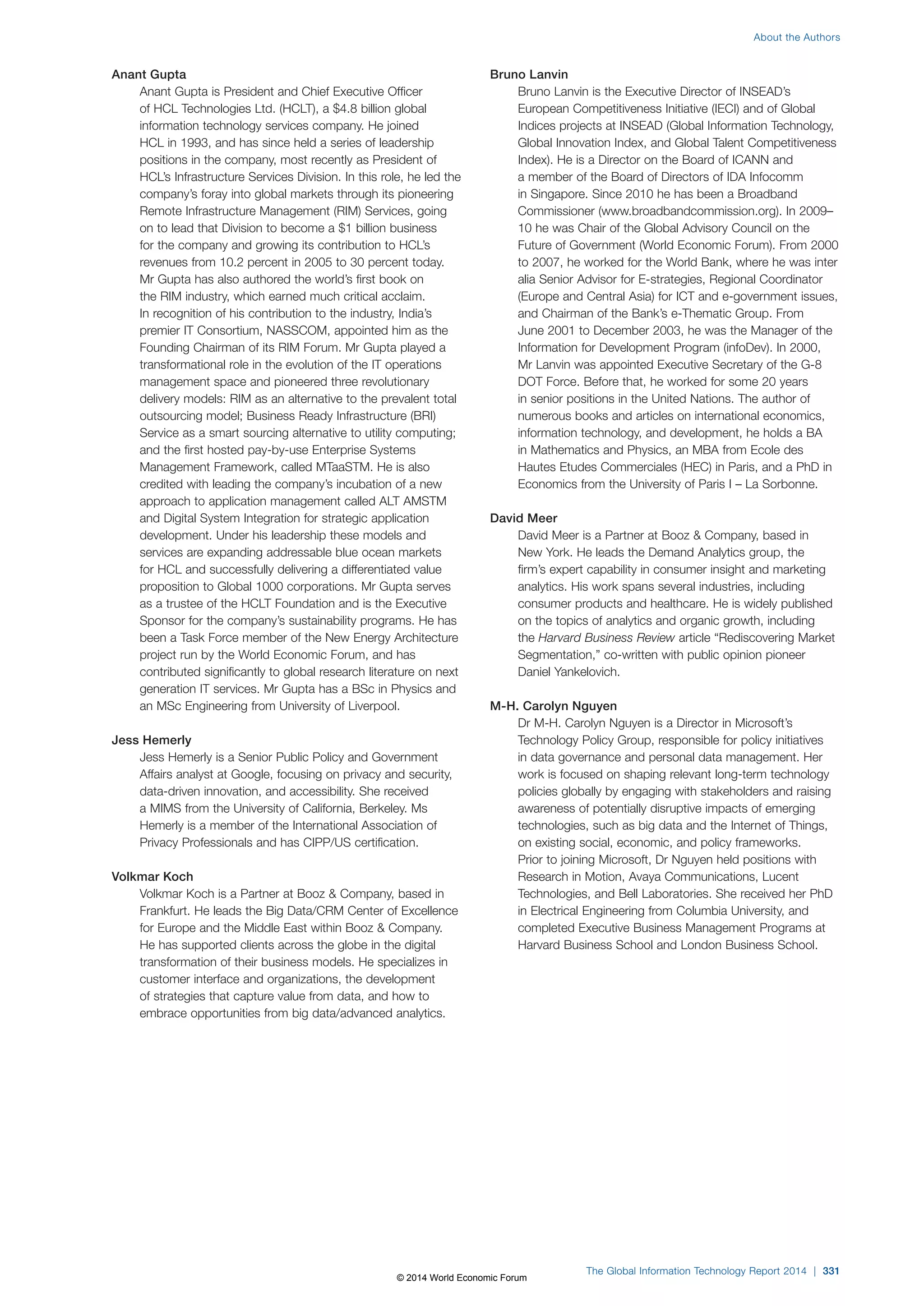 Wef global informationtechnology report 2014