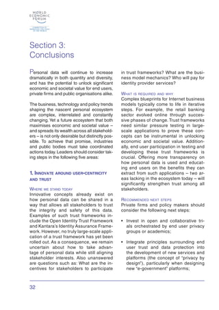 Section 3:
Conclusions

Personal    data will continue to increase        in trust frameworks? What are the busi-
dramatic...