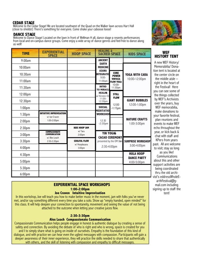 47th Whole Earth Festival Program