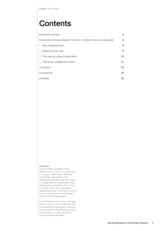 WEF Securing Minerals for the Energy Transition 2023 | PDF