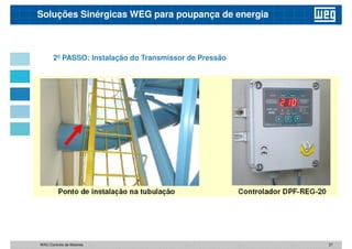 2º PASSO: Instalação do Transmissor de Pressão
Soluções Sinérgicas WEG para poupança de energia
37
WAU Controlo de Motores
 