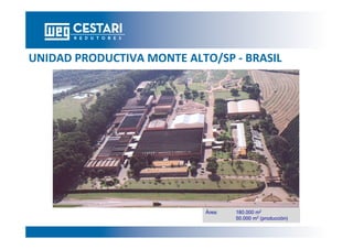 UNIDAD PRODUCTIVA MONTE ALTO/SP - BRASIL
Área: 180.000 m2
50.000 m2 (producción)
 