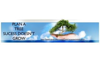PLAN A
TREE
SUCESS DOESN’T
GROW http://www.rairajconstruction.com/recentactivities.html
 