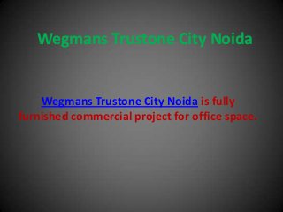 Wegmans Trustone City Noida
Wegmans Trustone City Noida is fully
furnished commercial project for office space.
 