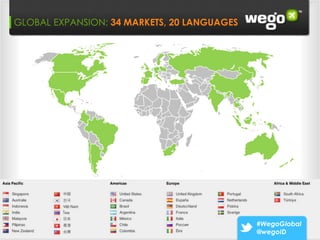 Wego: EXPANSION: 34 MARKETS,Leads “Ready To Buy”
GLOBAL 3 Paths that Make 20 LANGUAGES




                                         #WegoGlobal
                                         @wegoID
 