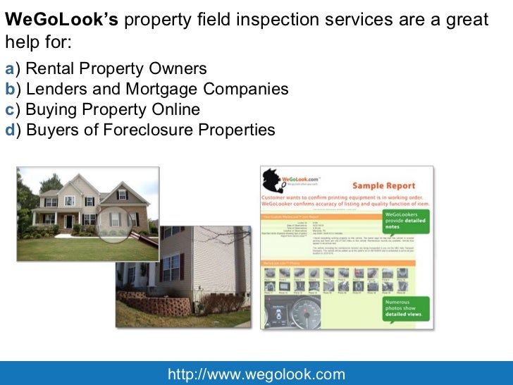 WeGoLook Offers Mortgage Field Inspection and Onsite Property Inspect…