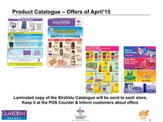 12The Chemists India Trusts
TM
Product Catalogue – Offers of April’15
Laminated copy of the XtraValu Catalogue will be send to each store,
Keep it at the POS Counter & Inform customers about offers
 
