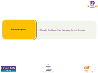 13The Chemists India Trusts TM
-Offers for Sr.Citizen, Free Reminder Service, ProcessLoyalty Program.
 