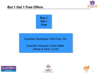 7The Chemists India Trusts TM
But 1 Get 1 Free Offers
Buy 1
Get 1
Free
Guardian XtraVigour Gold Cap 10s
Guardian Xtracare Cotton Balls
(White & Pink) 1x100
 