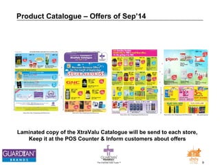Product Catalogue – Offers of Sep’14 
Laminated copy of the XtraValu Catalogue will be send to each store, 
Keep it at the POS Counter & Inform customers about offers 
The Chemists India Trusts TM 9 
 
