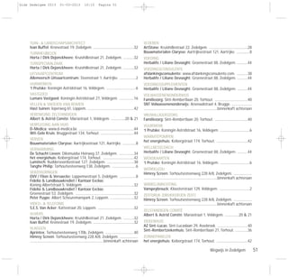 Wegwijs in Zedelgem 51
TUIN- & LANDSCHAPSARCHITECT
Ivan Buffel: Kronestraat 19, Zedelgem. ..................................................32
TUINMEUBELEN
Horta / Dirk Dejonckheere: Kruishillestraat 21, Zedelgem. .............32
TUINSPECIAALZAAK
Horta / Dirk Dejonckheere: Kruishillestraat 21, Zedelgem. .............32
UITVAARTCENTRUM
Allemeersch Uitvaartcentrum: Steenstraat 1, Aartrijke. ....................2
UURWERKEN
‘t Prutske: Koningin Astridstraat 16, Veldegem. ....................................6
VASTGOED
Lumaro Vastgoed: Koningin Astridstraat 27, Veldegem. ..................16
VELLEN & SNOEIEN VAN BOMEN
Hast tuinen: Ieperweg 61, Loppem. .........................................................42
VERENIGING ZELSTANDIGEN
Albert & Astrid Comité: Mariastraat 1, Veldegem. .................20 & 21
VERPLEGING AAN HUIS
D-Medica: www.d-medica.be ...................................................................44
Wit-Gele Kruis: Bruggestraat 134, Torhout. .........................................44
VERVEN
Bouwmaterialen Clarysse: Aartrijksestraat 121, Aartrijke. ................8
VERWARMING
De Schacht Lieven: Diksmuidse Heirweg 37, Zedelgem. ..................34
het energiehuis: Keibergstraat 174, Torhout. ......................................42
Lumitech: Ruddervoordsestraat 127, Zedelgem. .................................38
Tanghe Philip: Torhoutsesteenweg 138, Zedelgem. .............................6
VERZEKERINGEN
DVV / Flion & Vervaecke: Loppemsestraat 5, Zedelgem. ....................8
Fidelio & Landbouwkrediet / Kantoor Eecloo:
Koning Albertstraat 5, Veldegem. .............................................................32
Fidelio & Landbouwkrediet / Kantoor Eecloo:
Groenestraat 53, Zedelgem. ........................................................................32
Peter Puype: Albert Scheuremanspark 2, Loppem. .............................32
VIDEO- & TELEFONIE
S.E.S. Van Acker: Kattestraat 20, Loppem. ............................................32
VIJVERS
Horta / Dirk Dejonckheere: Kruishillestraat 21, Zedelgem. .............32
Ivan Buffel: Kronestraat 19, Zedelgem. ..................................................32
VLAGGEN
Aprintex: Torhoutsesteenweg 170b, Zedelgem. ...................................40
Himrey Screen: Torhoutsesteenweg 228 A/8, Zedelgem. ......................
..........................................................................................binnenkaft achteraan
VLOEREN
ArtStone: Kruishillestraat 22, Zedelgem. ...............................................28
Bouwmaterialen Clarysse: Aartrijksestraat 121, Aartrijke. ................8
VOEDING
Herbalife / Liliane Devooght: Groenestraat 88, Zedelgem. .............44
VOEDINGSCONSULENTE
afslankingsconsulente: www.afslankingsconsulente.com. .............38
Herbalife / Liliane Devooght: Groenestraat 88, Zedelgem. .............44
VOEDINGSSUPPLEMENTEN
Herbalife / Liliane Devooght: Groenestraat 88, Zedelgem. ............44
VOLWASSENENONDERWIJS
Familiezorg: Sint-Rembertlaan 20, Torhout. ........................................40
SNT Volwassenenonderwijs: Arsenaalstraat 4, Brugge. ........................
..........................................................................................binnenkaft achteraan
VRIJWILLIGERSZORG
Familiezorg: Sint-Rembertlaan 20, Torhout. ........................................40
VUURWERK
‘t Prutske: Koningin Astridstraat 16, Veldegem. ....................................6
WARMTEPOMPEN
het energiehuis: Keibergstraat 174, Torhout. ......................................42
WELLNESSCOACH
Herbalife / Liliane Devooght: Groenestraat 88, Zedelgem. ............44
WENSKAARTEN
‘t Prutske: Koningin Astridstraat 16, Veldegem. ....................................6
WERKKLEDIJ
Himrey Screen: Torhoutsesteenweg 228 A/8, Zedelgem. ......................
..........................................................................................binnenkaft achteraan
WINKELINRICHTING
Vanspeybrouck: Kloosterstraat 129, Veldegem. .....................................2
ZEEFDRUK (DRUKKERIJEN ZEEF)
Himrey Screen: Torhoutsesteenweg 228 A/8, Zedelgem. ......................
..........................................................................................binnenkaft achteraan
ZELSTANDIGEN COMITÉ
Albert & Astrid Comité: Mariastraat 1, Veldegem. .................20 & 21
ZIEKENHUIS
AZ Sint-Lucas: Sint-Lucaslaan 29, Assebroek. .....................................40
Sint-Rembertziekenhuis: Sint-Rembertlaan 21, Torhout. ...............36
ZONNEPANELEN
het energiehuis: Keibergstraat 174, Torhout. ......................................42
Gids Zedelgem 2013 01-03-2013 10:10 Pagina 51
 