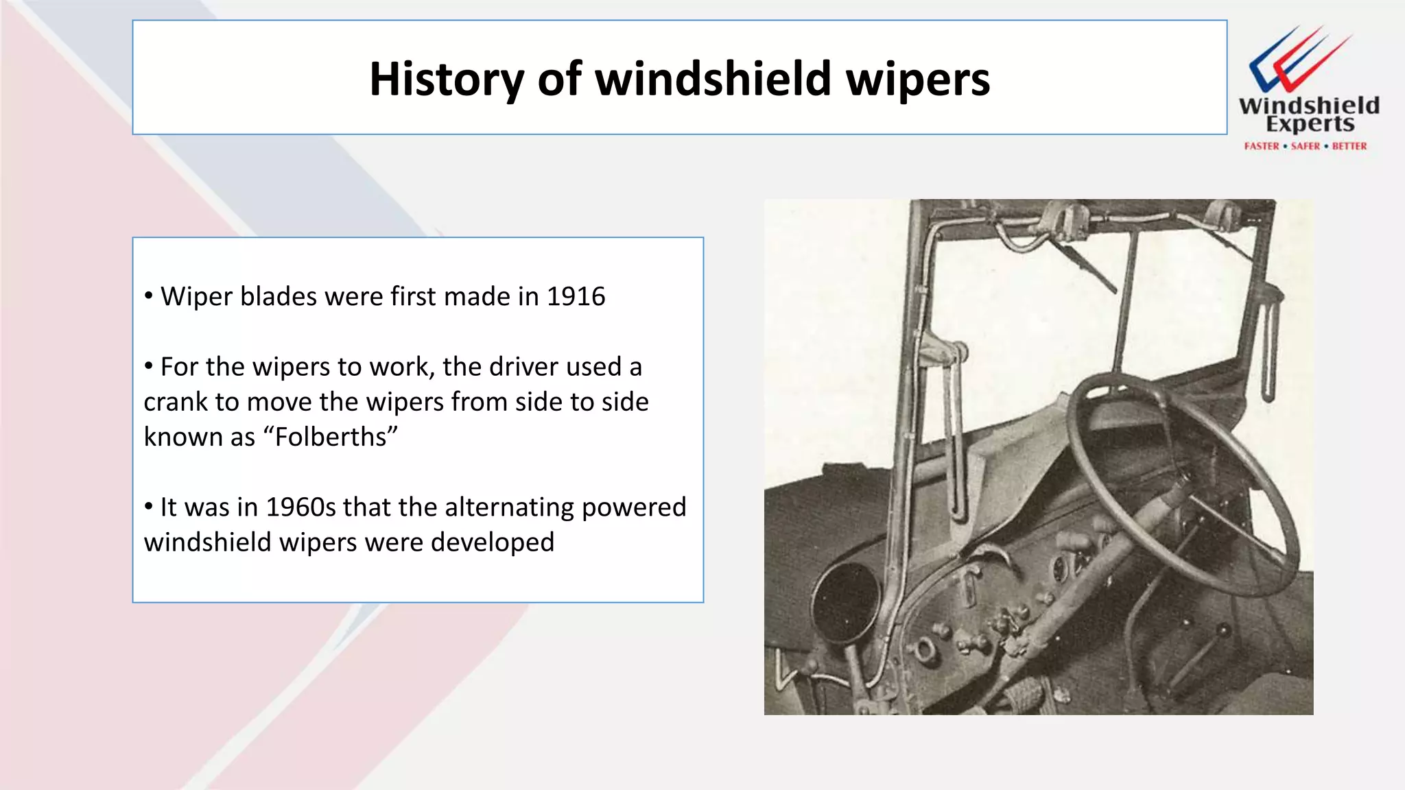 History of windshield PPT