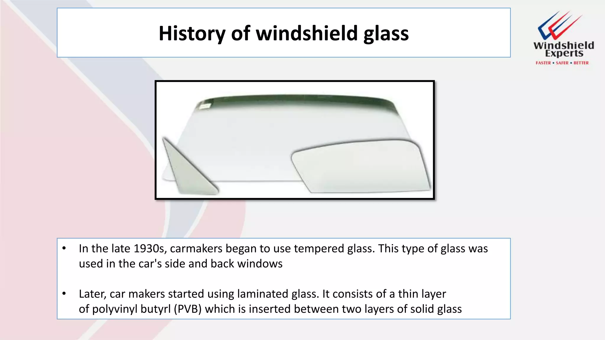 History of windshield PPT