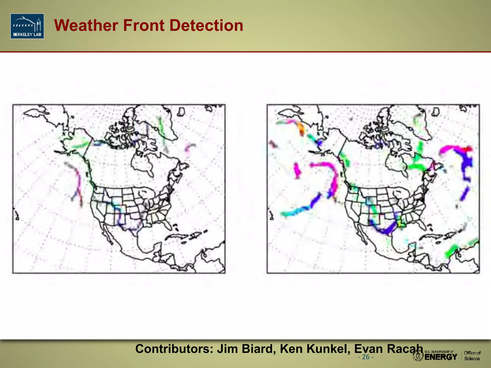 Weather Front Detection
- 26 -
Contributors: Jim Biard, Ken Kunkel, Evan Racah
 