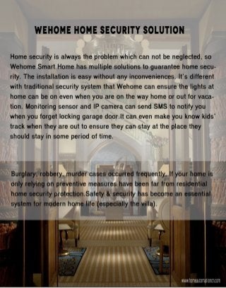 Wehome home security solution(ZigBee)