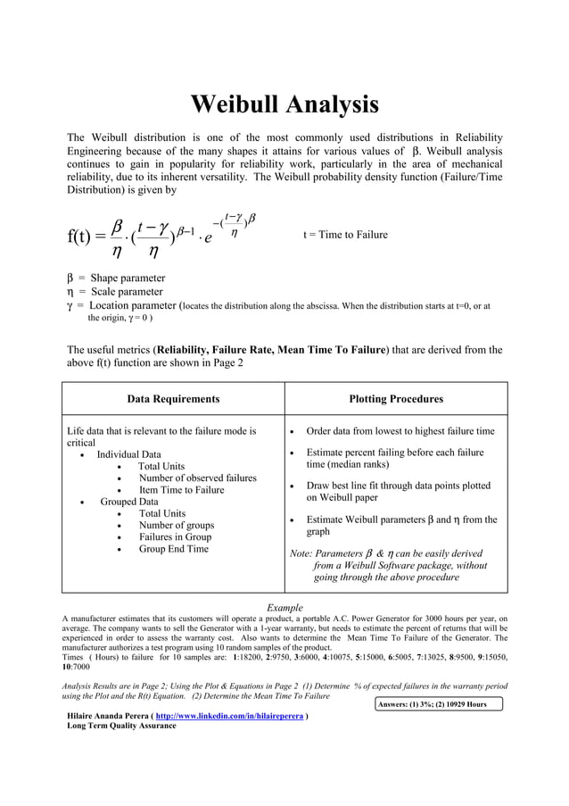 Weibull analysis | PDF
