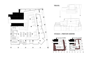 track
stalls + private rooms
 