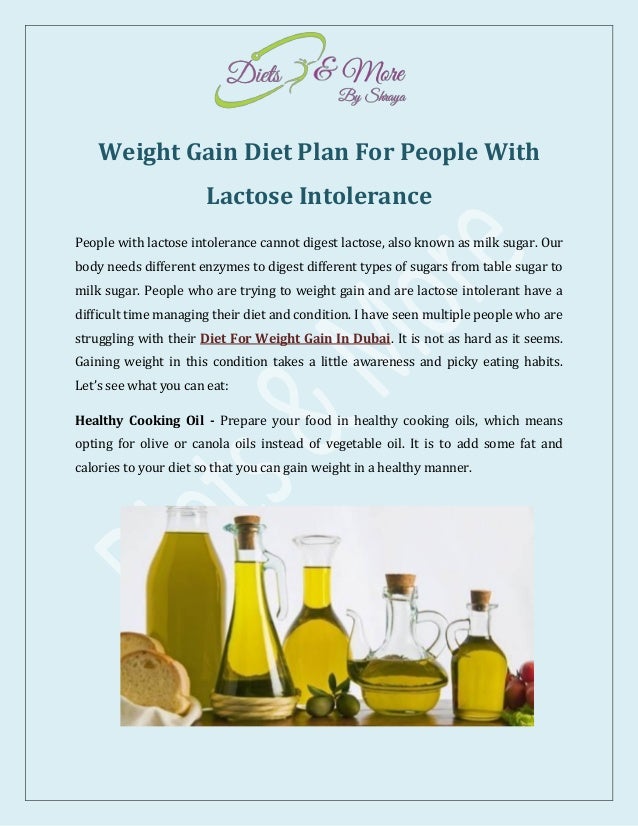 Weight Gain Diet Plan For People With Lactose Intolerance