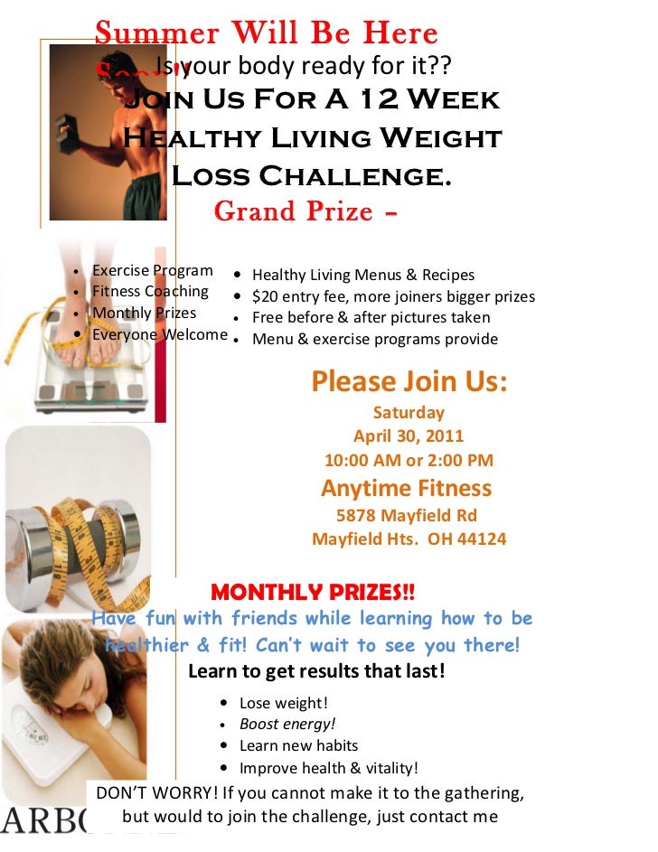 weight loss challenge flyers