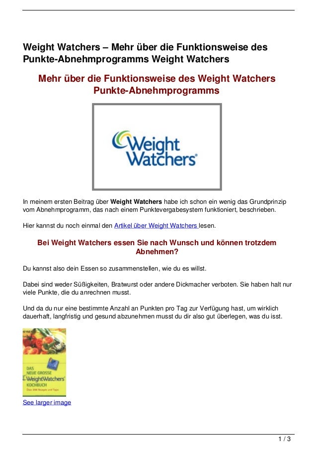 Weight Watchers 8211 Mehr Uber Die Funktionsweise Des Punkte Abneh