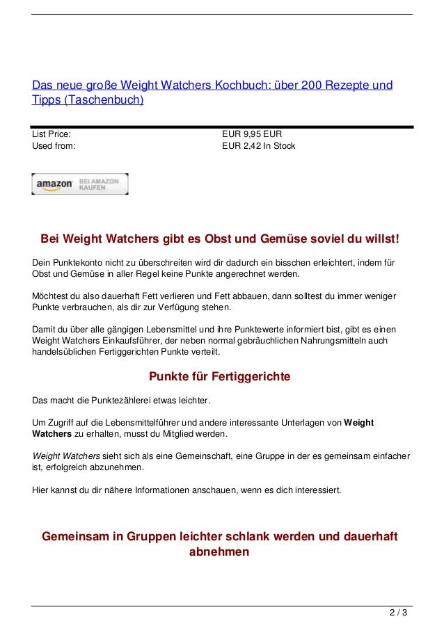 Weight Watchers 8211 Mehr Uber Die Funktionsweise Des Punkte Abneh