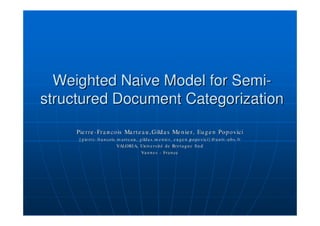 Weighted Naïve Bayes Model for Semi-Structured Document Categorization