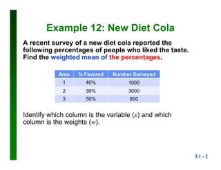 Weighted Mean - New Diet Cola | PDF