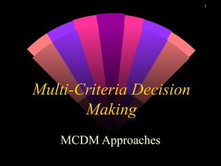 Multi-Criteria Decision Making MCDM Approaches 