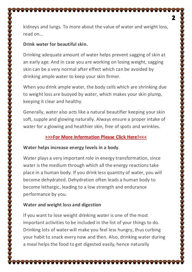 Weight loss and water how important is it