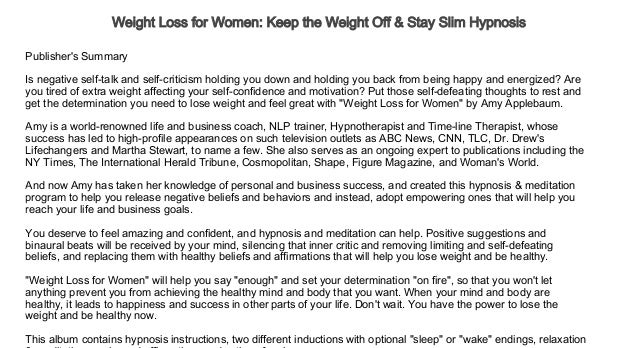 Weight Loss For Women Keep The Weight Off Stay Slim Hypnosis Free